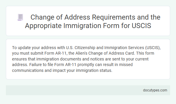 Change of Address Requirements and the Appropriate Immigration Form for USCIS