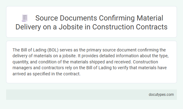 Source Documents Confirming Material Delivery on a Jobsite in Construction Contracts