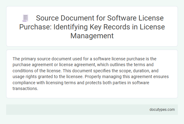 Source Document for Software License Purchase: Identifying Key Records in License Management
