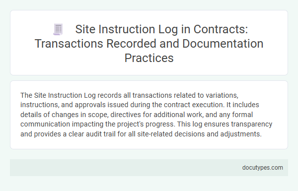 Site Instruction Log in Contracts: Transactions Recorded and Documentation Practices