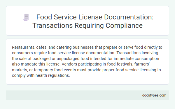 Food Service License Documentation: Transactions Requiring Compliance