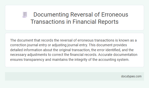 Documenting Reversal of Erroneous Transactions in Financial Reports