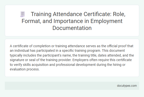 Training Attendance Certificate: Role, Format, and Importance in Employment Documentation