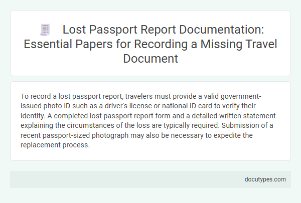 Lost Passport Report Documentation: Essential Papers for Recording a Missing Travel Document