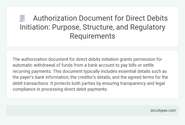Authorization Document for Direct Debits Initiation: Purpose, Structure, and Regulatory Requirements