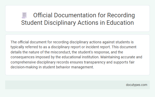 Official Documentation for Recording Student Disciplinary Actions in Education