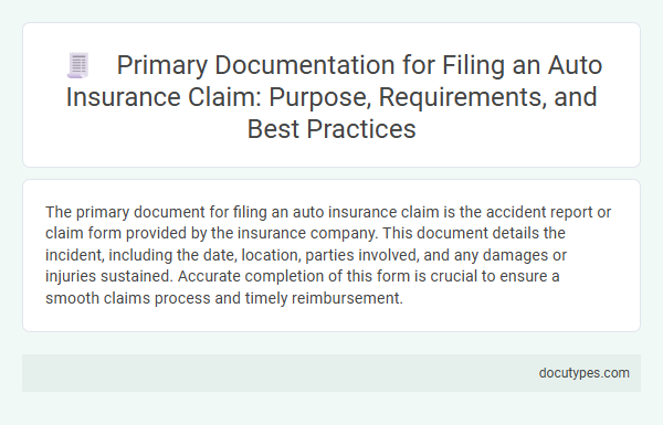 Primary Documentation for Filing an Auto Insurance Claim: Purpose, Requirements, and Best Practices