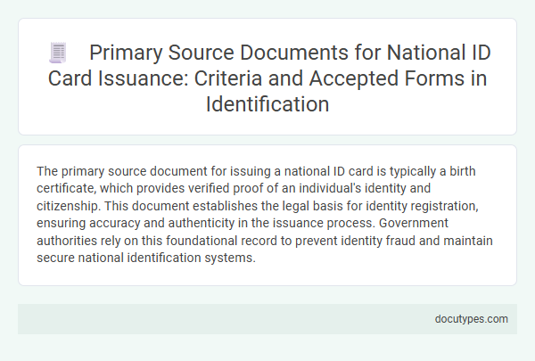 Primary Source Documents for National ID Card Issuance: Criteria and Accepted Forms in Identification