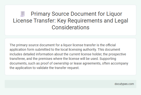 Primary Source Document for Liquor License Transfer: Key Requirements and Legal Considerations