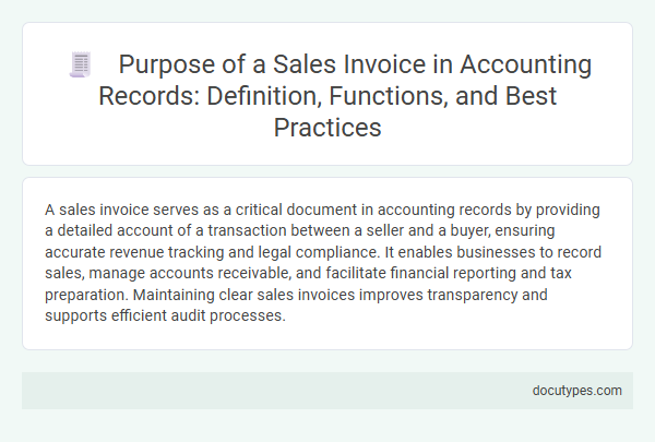 Purpose of a Sales Invoice in Accounting Records: Definition, Functions, and Best Practices