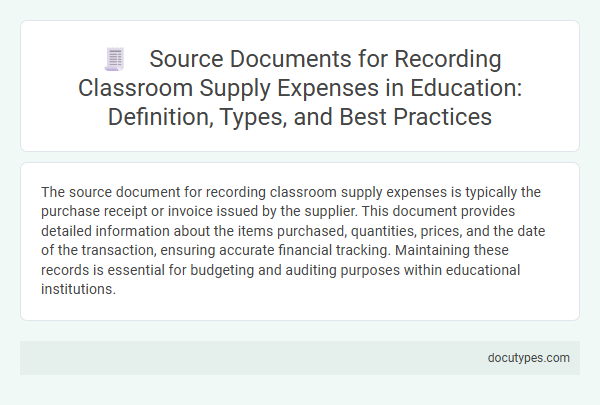 Source Documents for Recording Classroom Supply Expenses in Education: Definition, Types, and Best Practices