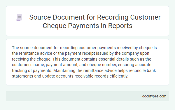 Source Document for Recording Customer Cheque Payments in Reports