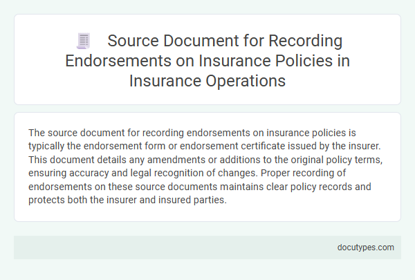 Source Document for Recording Endorsements on Insurance Policies in Insurance Operations