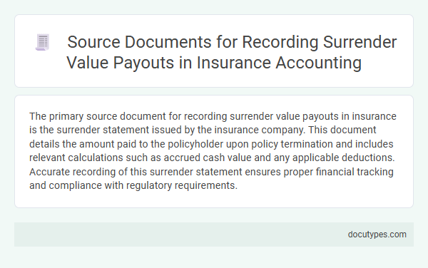 Source Documents for Recording Surrender Value Payouts in Insurance Accounting