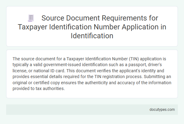 Source Document Requirements for Taxpayer Identification Number Application in Identification