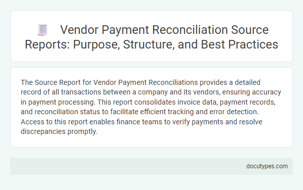 Vendor Payment Reconciliation Source Reports: Purpose, Structure, and Best Practices