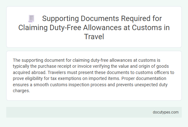 Supporting Documents Required for Claiming Duty-Free Allowances at Customs in Travel