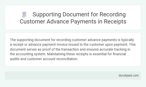 Supporting Document for Recording Customer Advance Payments in Receipts