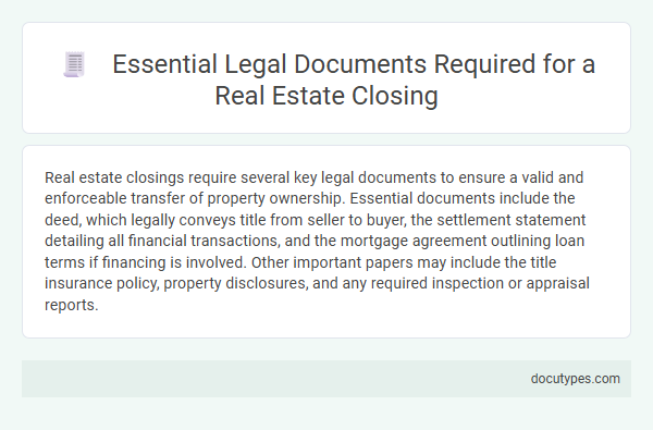 Essential Legal Documents Required for a Real Estate Closing