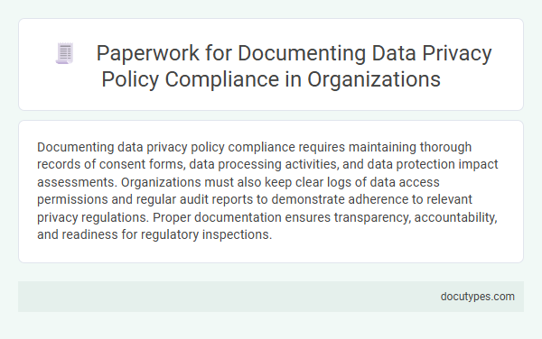 Paperwork for Documenting Data Privacy Policy Compliance in Organizations
