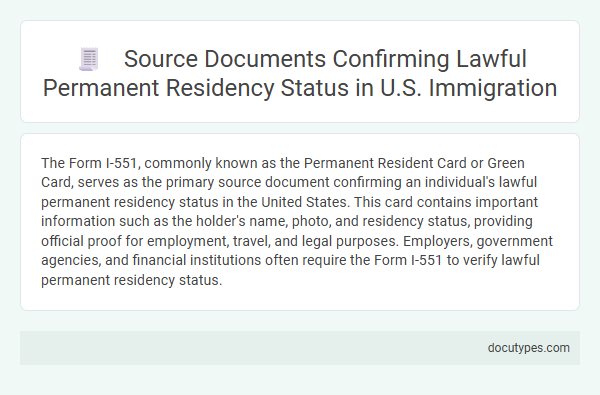 Source Documents Confirming Lawful Permanent Residency Status in U.S. Immigration