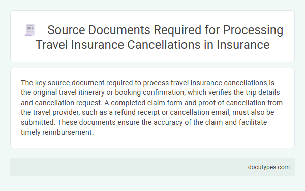 Source Documents Required for Processing Travel Insurance Cancellations in Insurance