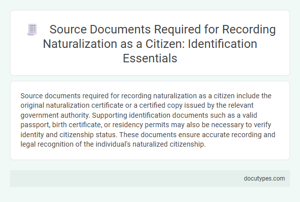 Source Documents Required for Recording Naturalization as a Citizen: Identification Essentials