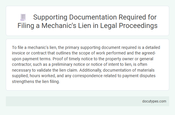 Supporting Documentation Required for Filing a Mechanic's Lien in Legal Proceedings