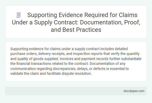 Supporting Evidence Required for Claims Under a Supply Contract: Documentation, Proof, and Best Practices
