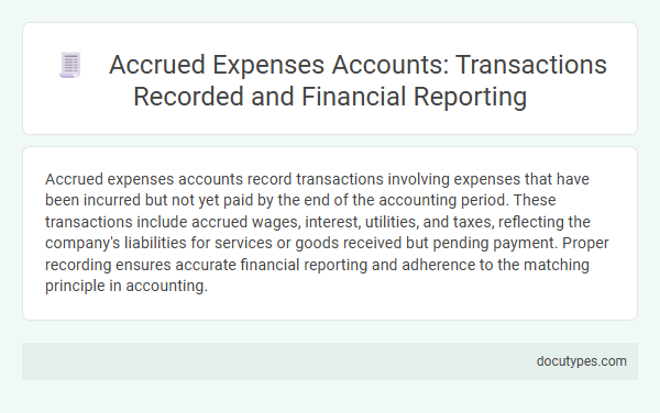 Accrued Expenses Accounts: Transactions Recorded and Financial Reporting
