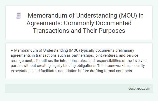 Memorandum of Understanding (MOU) in Agreements: Commonly Documented Transactions and Their Purposes