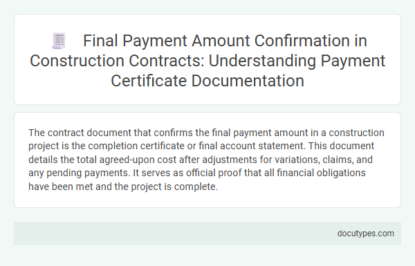 Final Payment Amount Confirmation in Construction Contracts: Understanding Payment Certificate Documentation