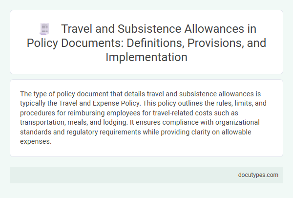 Travel and Subsistence Allowances in Policy Documents: Definitions, Provisions, and Implementation