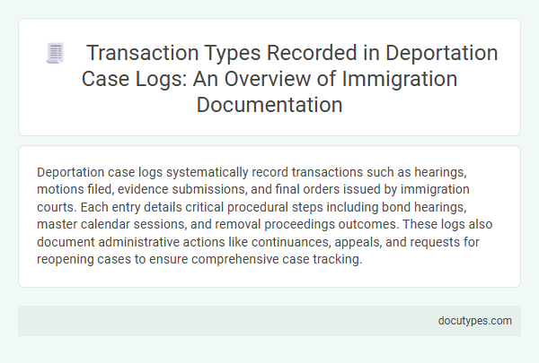 Transaction Types Recorded in Deportation Case Logs: An Overview of Immigration Documentation