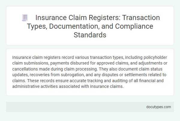 Insurance Claim Registers: Transaction Types, Documentation, and Compliance Standards