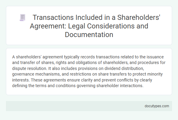 Transactions Included in a Shareholders' Agreement: Legal Considerations and Documentation