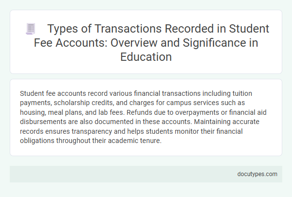 Types of Transactions Recorded in Student Fee Accounts: Overview and Significance in Education