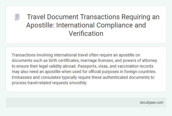 Travel Document Transactions Requiring an Apostille: International Compliance and Verification