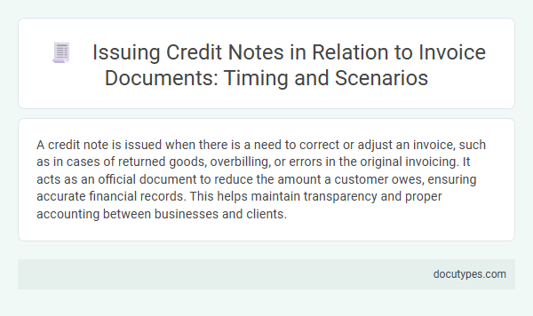 Issuing Credit Notes in Relation to Invoice Documents: Timing and Scenarios