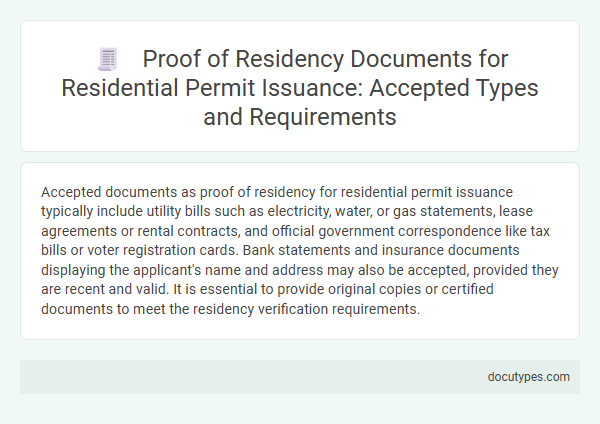 Proof of Residency Documents for Residential Permit Issuance: Accepted Types and Requirements