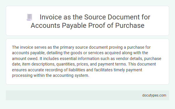 Invoice as the Source Document for Accounts Payable Proof of Purchase