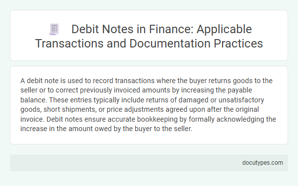Debit Notes in Finance: Applicable Transactions and Documentation Practices