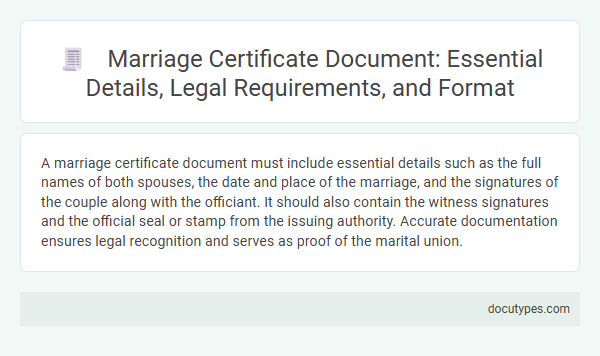 Marriage Certificate Document: Essential Details, Legal Requirements, and Format