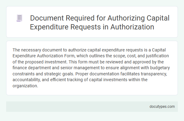 Document Required for Authorizing Capital Expenditure Requests in Authorization