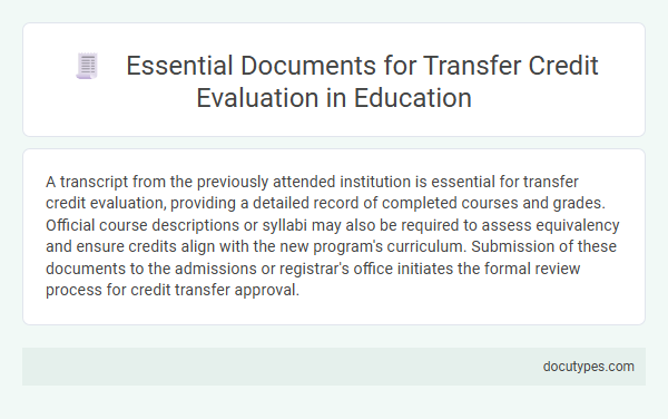 Essential Documents for Transfer Credit Evaluation in Education