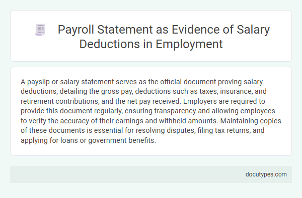 Payroll Statement as Evidence of Salary Deductions in Employment