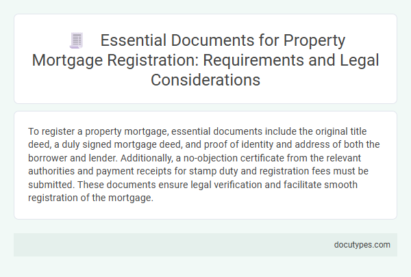 Essential Documents for Property Mortgage Registration: Requirements and Legal Considerations