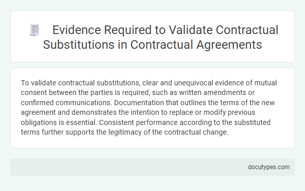 Evidence Required to Validate Contractual Substitutions in Contractual Agreements