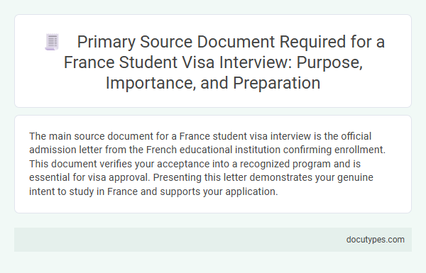 Primary Source Document Required for a France Student Visa Interview: Purpose, Importance, and Preparation