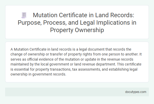Mutation Certificate in Land Records: Purpose, Process, and Legal Implications in Property Ownership